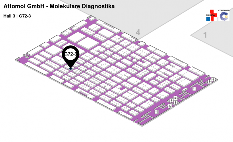 Attomol ist auf der MEDICA in Halle 3 am Stand G72-3 in Düsseldorf zu finden. 